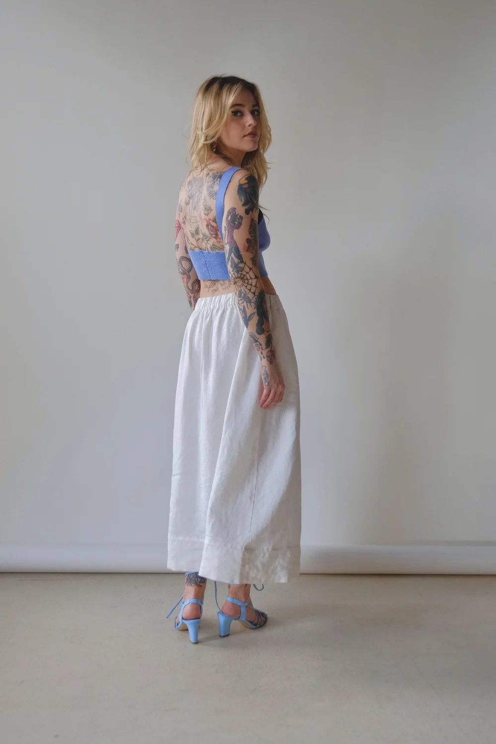 LA Relaxed Washed Linen Skirt - White — Rosewood Clothing Co.